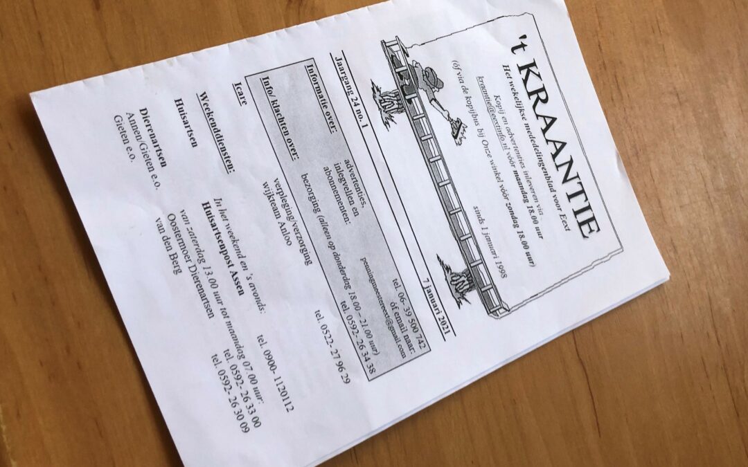 ´t Kraantie tijdelijk 1x per 2 weken