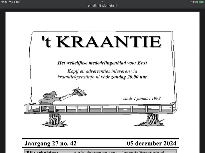 Laatste ’t Kraantie dit jaar