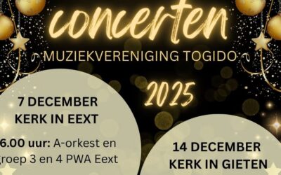Kerstconcerten Muziekvereniging T.O.G.I.D.O. in Eext en Gieten